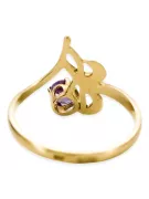 Аметист 14-кв Желтое золото Кольцо Винтаж стиль vrc095y